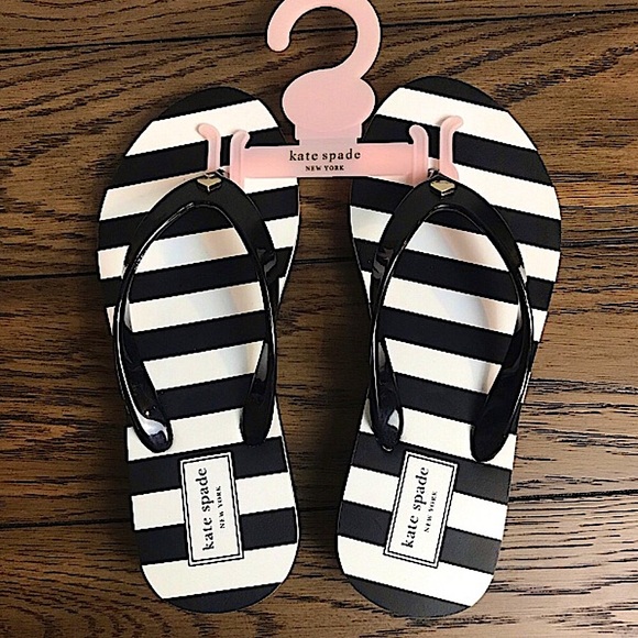 🆕🔥KATE SPADE(MILLI STLYLE)SUPER CUTE&STYLISH BLACK&WHITE♠️IN SILVERTHONG 🩴 - Picture 8 of 15